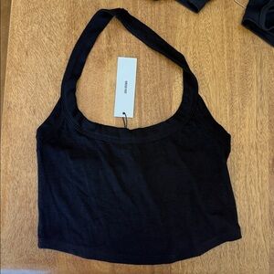 Joah Brown halter crop tank M/L